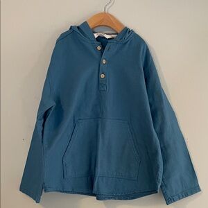 LC Waikiki blue hooded 100% cotton pullover jacket with hood. size 7-8 years